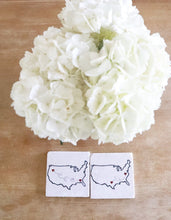 Long Distance Relationship Custom Marble Coaster Set- Couple Gift- Wedding Favors- stone coasters- custom coasters- Marble Coasters