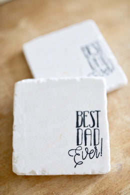 Father's Day Best Dad Ever Coaster Set/ Custom Dad gift