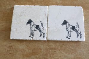 Smooth Fox Terrier Dog Marble Coasters Gift/ Smooth Fox Terrier Gift/ Fox Terrier Marble Coasters/ Stone Coasters/ drink coasters