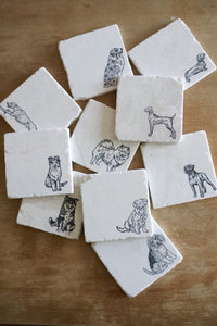4 Dachshund Dog Marble Coasters Gift/ Wiener Dog /dog coasters/ dog gift/ marble coaster/coaster set/tile coasters/stone coasters/ Marble