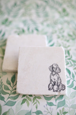 Poodle Dog marble Coaster Gift/ Marble Coasters/standard poodle Coaster/ dog coaster / poodle gift/ coaster set/tile coasters/stone coasters