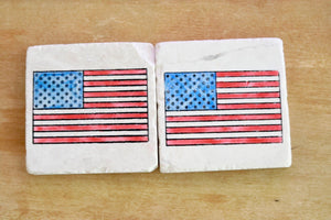 American Flag Marble Coasters for American Pride