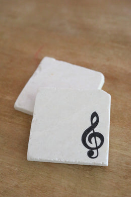 Trebel clef Music Note Coasters/ Marble Coaster Set