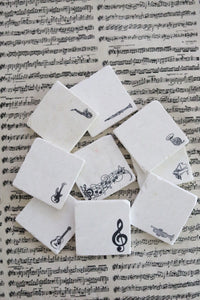 Clarinet Marble Coaster Set Gift for clarinetist/ drink coaster/ marble coaster/ stone coaster/ musician coaster