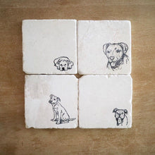 Pitbull dog marble coaster set/ American pitbull terrier/ pitbull gift/ dog gift/ drink coasters/ marble coasters/ stone coasters/ custom
