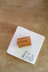 Vintage Barn Stone Coaster Set, Marble Coasters, Custom Housewarming Gift