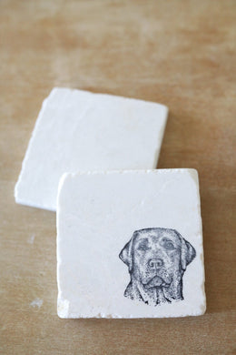 Lab Dog Marble Coaster Set/ Labrador Retriever coasters/ Lab gift/ marble stone tile natural drink coasters/ stone coasters/ dog coasters