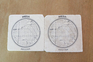 Mesa Arizona Custom Map Coaster Set- Arizona coaster set- drink coasters- marble coasters- stone coasters- rustic coasters- map coasters