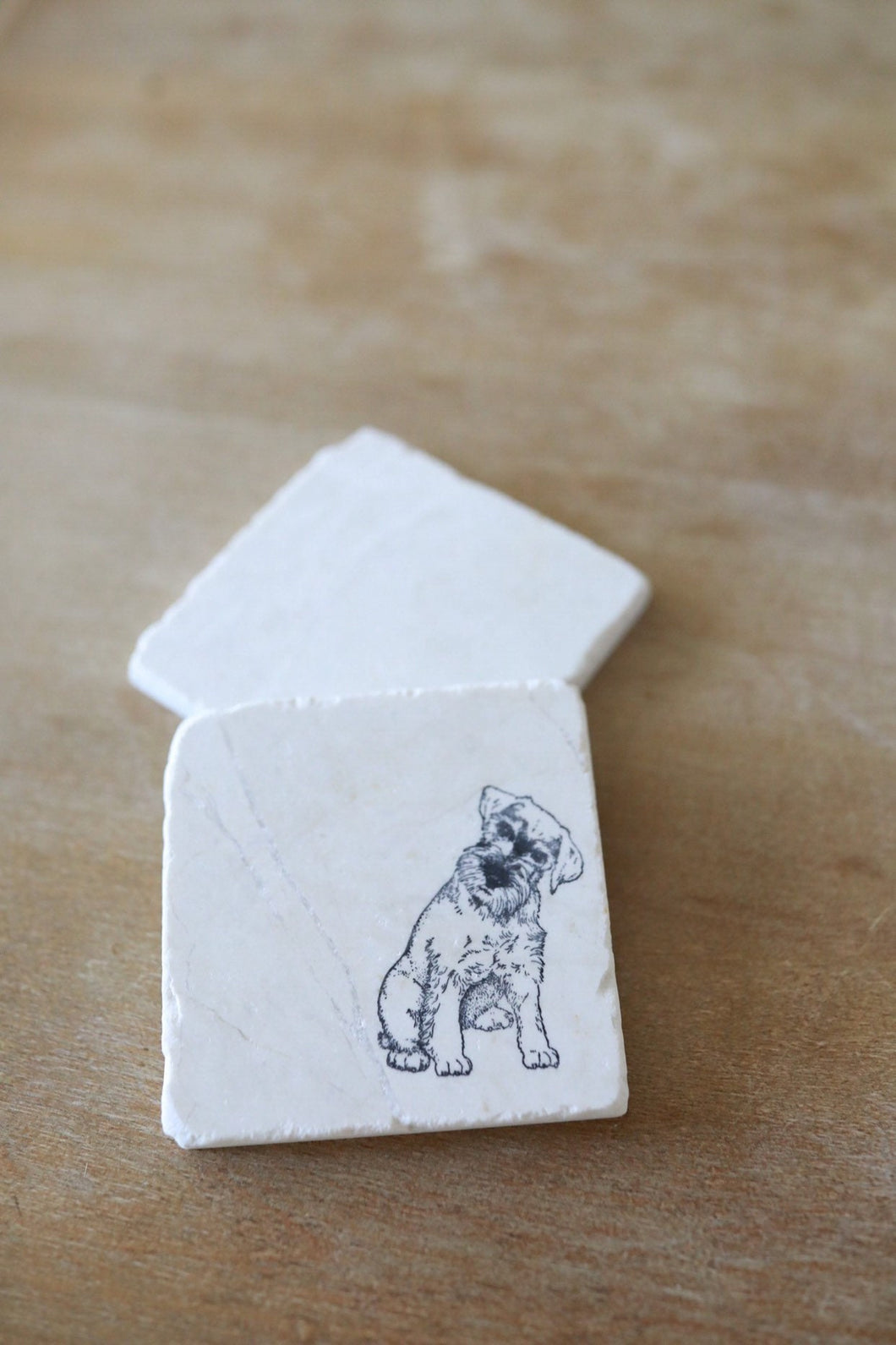 Schnauzer Dog Marble Coaster Set Gift