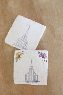 Rexburg Idaho LDS Mormon Temple Marble Coasters/ Mormon Temple Gift/ LDS Wedding gift/ lds sealing gift/