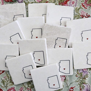 Mix and Match Custom Marble Coasters - Lace, Grace & Peonies