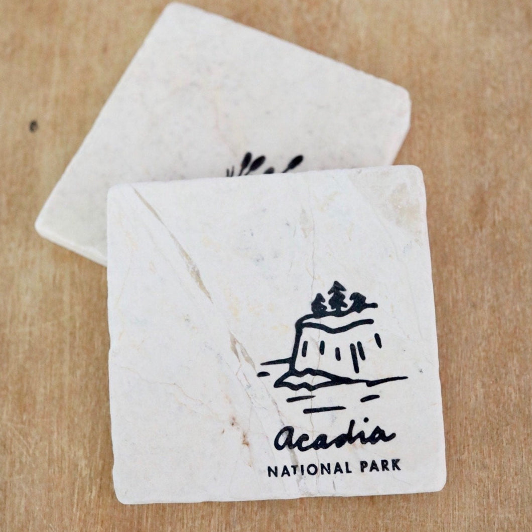 Acadia National Park Coaster Set/ National Park gift/ national park home decor/ stone coasters/ custom coasters/ drink coasters