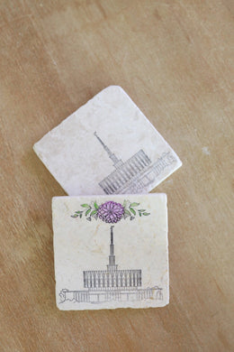 Provo Utah LDS Mormon Temple Marble Coasters/ Mormon Temple Gift/ LDS Wedding gift/ lds sealing gift/ Provo