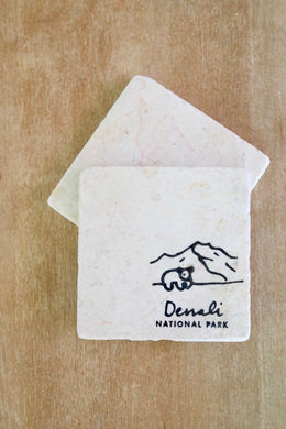 Denali National Park Coaster Set/ National Park gift/ national park home decor/ stone coasters/ custom coasters/ drink coasters