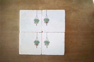Hanging Terrarium Marble Coasters/ Hanging Terrarium decor/ marble coaster set/ set of 4 coasters/ christmas gift idea