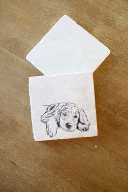 Golden Retriever puppy Marble Coaster Gift- Golden Retriever home decor