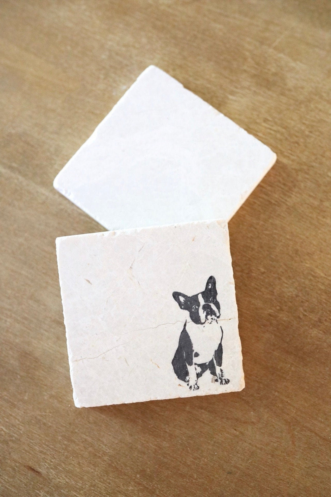 Boston Terrier Dog Coasters/ boston terrier marble coaster set/ boston terrier gift/ stone coasters