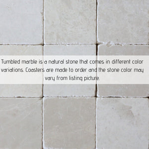 Scottie Dog Marble Coaster Set- Scottish Terrier- tile stone custom marble coaster set trivet gift