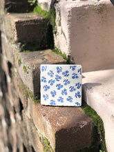 Delft Blue Flowers Painted Coasters. Classic Marble Coaster Set. Baby shower gift.