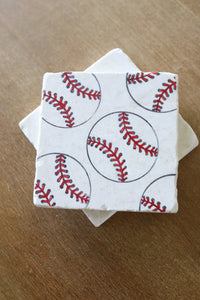 Baseball Marble Stone Coaster Set, free shipping, Custom Baseball gift/ Baseball coasters