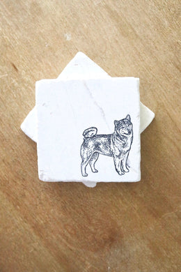 Shiba Inu Dog Coasters/ Shiba Inu Marble Coaster set for dog mom