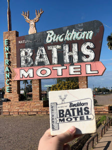 Mesa Arizona Buckhorn Baths Motel Marble Coaster- Neon Sign Art- Mesa Arizona- stone tile drink custom marble coasters