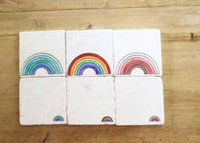 Bright Rainbow coasters/ rainbow baby coasters/ earth tone rainbow / boho rainbows
