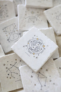 Libra Zodiac Sign Coasters. Libra gift, horoscope gift, marble coasters