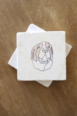 St. Bernard Coasters, St. Bernard gift, minimalist marble coasters, stone coasters, drink coasters, St. Bernard gift, modern