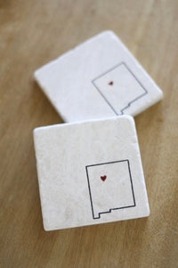 New Mexico marble coasters / New Mexico Home/ New Mexico Love/ New Mexico Coaster/ New Mexico housewarming Gift/ stone drink coasters