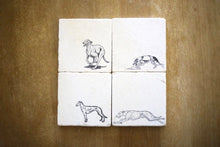 Greyhound Coasters/ Greyhound Dog Gift/ greyhound coaster set of 4/ marble coaster set