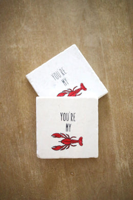 You're my lobster marble coasters/ fan/ anniversary gift/ wedding gift/ youre my lobster/ engagement gift