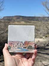 Desert Scenery Coasters, New Mexico Landscape Painting, Desert landscaping painting, stone coaster