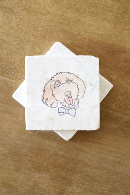 Goldendoodle Coasters, Goldendoodle unique gift, golden doodle unique gift for dog mom, stone coasters, tile coasters, drink coasters