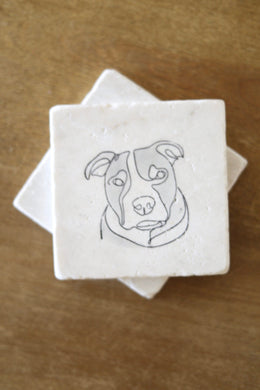 Pitbull Coasters, Pittie Coasters, Bullie Coasters, Unique Pitbull Gift, Pitbull mom, custom Pitbull gift, pitbull home decor, blue pitbull