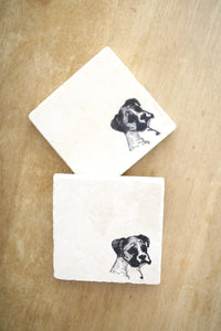 4 Boxer Marble Coasters, Boxer floppy ear drink coasters, boxer mom, boxer dog gift, marble drink coasters