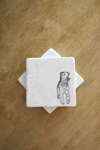 Airedale gift marble coasters/ Airedale gift/ Airedale dog mom/ customs Airedale gift/ dog marble coaster set