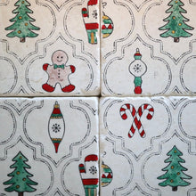 Christmas Chinoiserie Coaster, Gilded Christmas coaster, holiday coaster,Christmas marble coaster,Holiday marble coaster