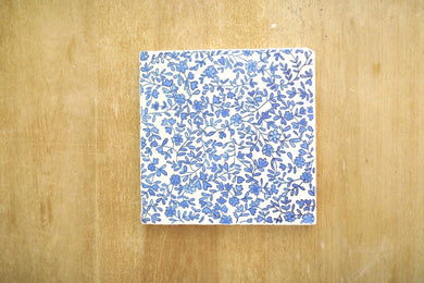 Blue Vine Delft blue Marble Trivet Hot Plate Pot Holder Coaster