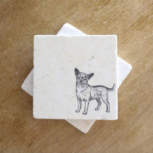 Chihuahua coasters Set of 4, Chihuahua gift, chihuahua marble coasters, dog coasters, dog stone coaster gift