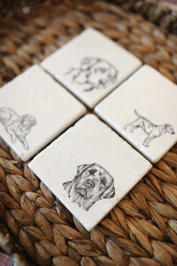 Lab Coaster Set of 4, Labrador gift, Labrador marble coasters