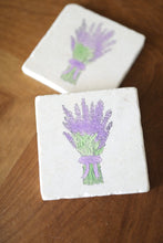 Lavender Coasters/ Lavender home decor/ lavender gift/ lavender marble coaster set