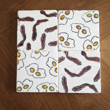 Bacon and Egg coasters/ breakfast coasters/ funny gift ideas/ unique gift ideas/ wholesale coasters/ free shipping
