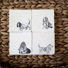 Basset Hound Coasters/ Basset Hound Gift/ Basset Hound mom/ dog coasters/ stone coasters/ marble coasters