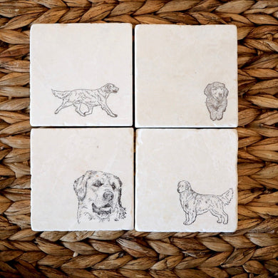 Golden Retriever Coasters - Golden Retriever Gifts - Dog Coasters - Golden Retriever Mom - Housewarming Gift - Pet Coasters -