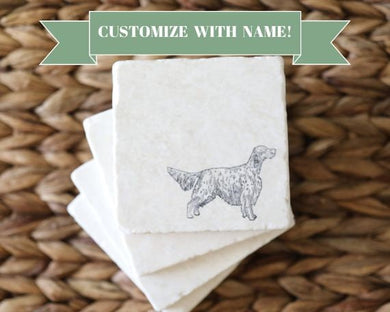 English Setter Coasters/ English Setter Marble Coaster Set/ English Setter gift/ Stone Coasters/ Natural Coasters/ Drink coasters/ dog gift