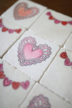 Heart Doily Valentines Day Marble Coasters