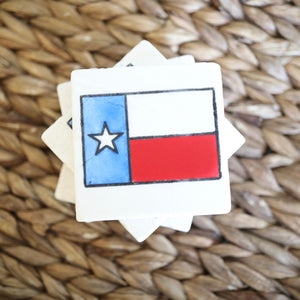 Texas Flag Marble Coaster Set- Texas Gift- Texas Pride- Texas housewarming- natural coasters- stone coasters- custom coasters- drink coaster