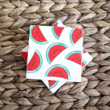Watermelon Painted Coasters Vibrant/ Watermelon home decor/ Watermelon gifts/ stone marble drink coasters