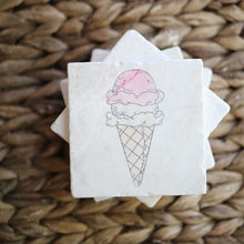 Ice Cream Coasters/ marble ice cream cone coasters/ ice cream cone home decor/ summer stone marble coasters